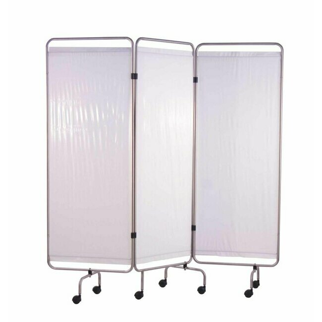 Holtex stainless steel screen - Panels with washable white stretched curtains