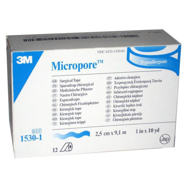 3M Non Woven Micropore Plaster with Dispenser (6 or 12 rolls)