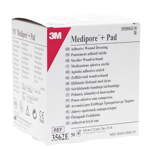 Medipore Sterile Adhesive Bandage + PAD with 3M Absorbent Compress 5 x 7.2 cm (Lot of 50)