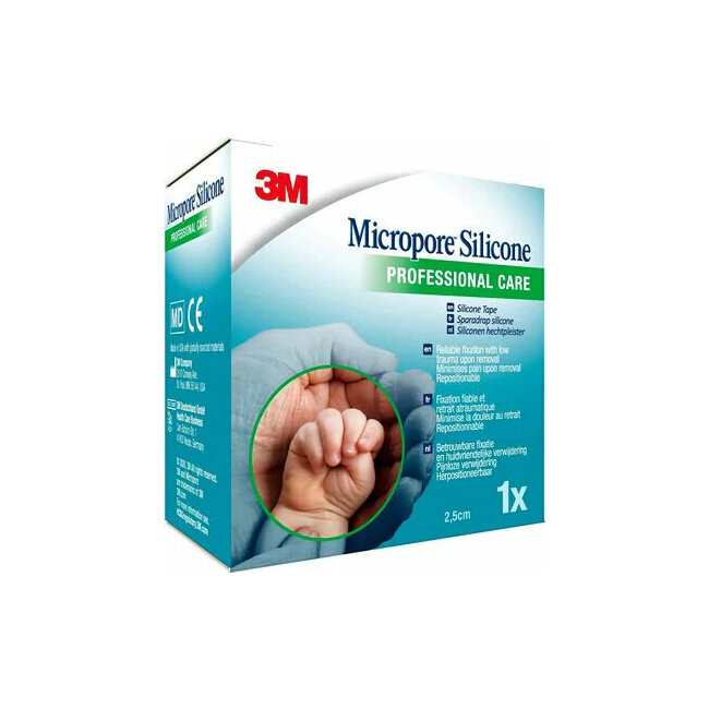 3M Micropore Silicone Plaster 25 mm x 2,5 m