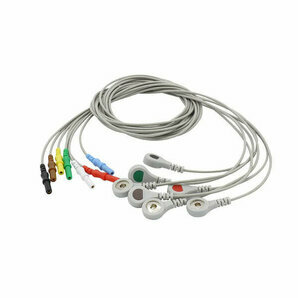 Din Style ECG Lead Wire - Snap - 7 Leads - AHA